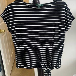 Ralph Lauren Black and White Striped Tee